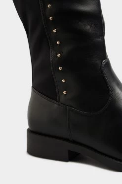 Yours Curve Extra-Wide Fit PU Over The Knee Stud Boot -Fashion Women K37068s5