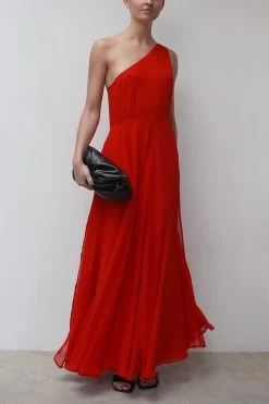 Religion One Shoulder Maxi Dress With Full Skirt