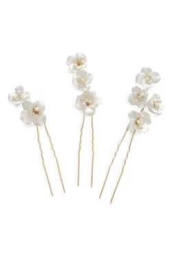 Ivory & Co Fleur Ceramic Floral Hairpin Set