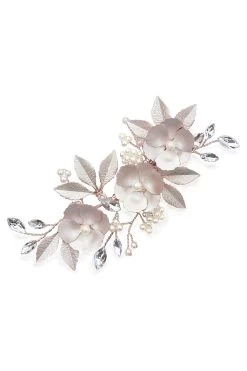 Ivory & Co Gardenia Crystal And Pearl Enamelled Clip