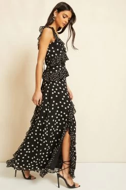 Friends Like These Strappy Ruffle V Neck Occasion Maxi Dress -Fashion Women K41743s3