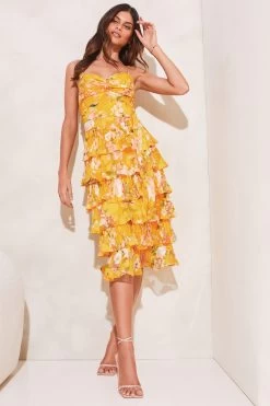 Lipsy Twist Front Tiered Midaxi Dress -Fashion Women K43054s3