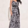 Lipsy Print Strappy Pleated Belted Wide Leg Jumpsuit