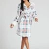 Loungeable Checked Borg Lined Dressing Gown