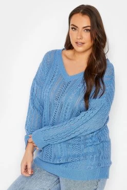 Yours Curve Double V Stitch Jumper