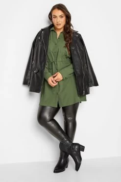 Yours Curve Formal Long Sleeve Crinkle Utility Tunic -Fashion Women K45266s3