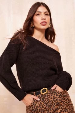 Friends Like These Knitted Slash Neck Jumper