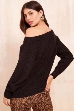 Friends Like These Knitted Slash Neck Jumper -Fashion Women K45824s4