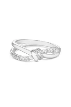 Simply Silver Cubic Zirconia Knot Ring