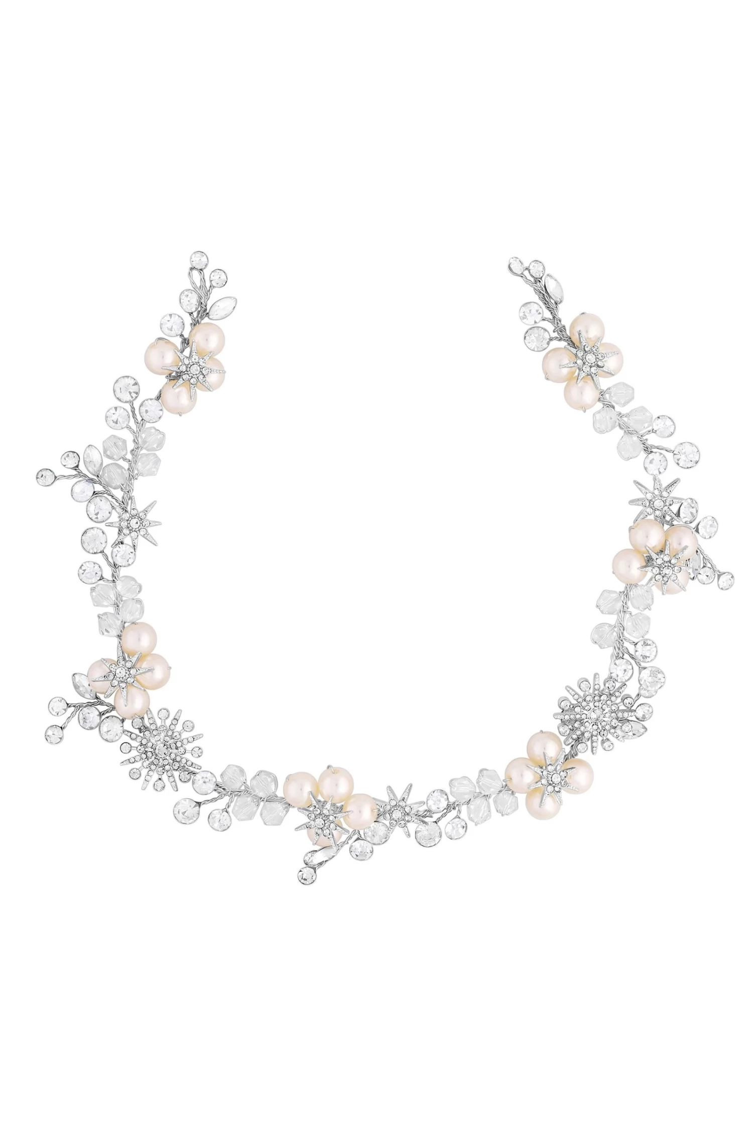 Jon Richard Silver Plated Star And Pearl Hair Vine - Gift Pouch 3 Jon Richard Silver Plated Star And Pearl Hair Vine - Gift Pouch