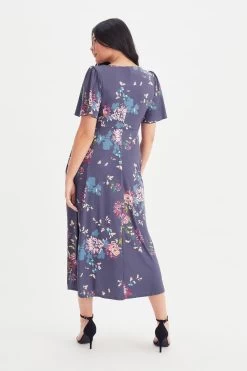 Scarlett & Jo Ruched Bodice Long Midi Dress -Fashion Women K47108s4