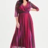 Scarlett & Jo Verity Wine Ikat Maxi Dress -Fashion Women K47123s