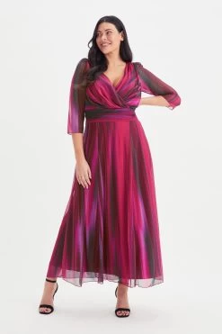 Scarlett & Jo Verity Wine Ikat Maxi Dress