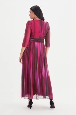 Scarlett & Jo Verity Wine Ikat Maxi Dress -Fashion Women K47123s4