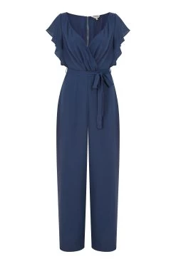 Yumi Wrap Jumpsuit With Ruffle Sleeves -Fashion Women K49114s5