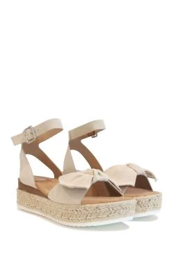 Linzi Skye Faux Suedette Bow Detail Espadrille Inspired Platform Wedge -Fashion Women K50923s3