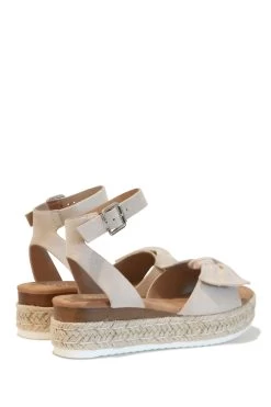 Linzi Skye Faux Suedette Bow Detail Espadrille Inspired Platform Wedge -Fashion Women K50923s4