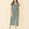 Yumi Dash Print Culotte Jumpsuit -Fashion Women K54218s