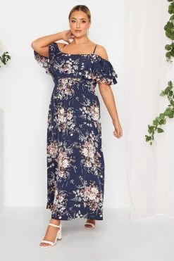 Yours Curve London Floral Cold Shoulder Maxi Dress