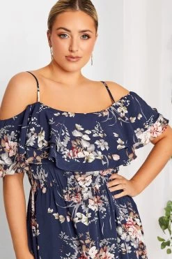 Yours Curve London Floral Cold Shoulder Maxi Dress -Fashion Women K55349s4