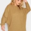 Yours Curve Jacquard Ribbed Jumper 1 Yours Curve Jacquard Ribbed Jumper -Fashion Women K55377s