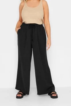 Yours Curve Washed Twill Wide Leg Trouser