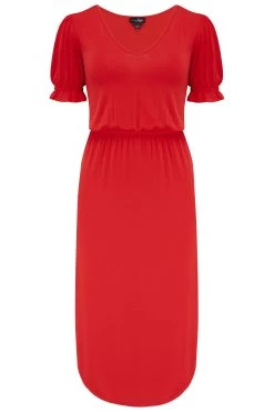 Pour Moi Jenny Puff Sleeve Jersey Midi Dress -Fashion Women K55874s4