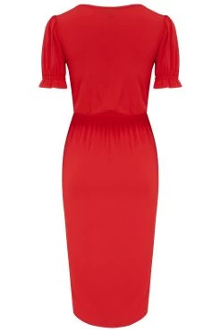 Pour Moi Jenny Puff Sleeve Jersey Midi Dress -Fashion Women K55874s5