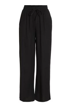 VILA Linen Blend Wide Leg Stretch Waist Trouser -Fashion Women K57710s5