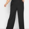 Yours Curve Shark Skin Wide Leg Pull On Trouser -Fashion Women K57954s