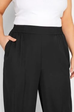 Yours Curve Shark Skin Wide Leg Pull On Trouser -Fashion Women K57954s3