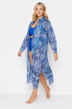 Yours Curve Tropical Animal Longline Polyester Shirt -Fashion Women K58385s3