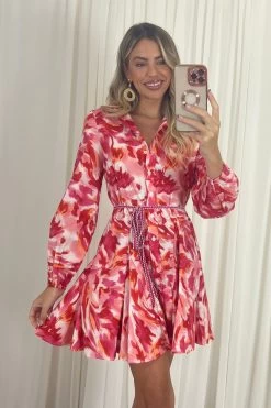 Style Cheat Myla Rope Belt Detail Godet Mini Dress -Fashion Women K58856s2