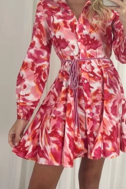 Style Cheat Myla Rope Belt Detail Godet Mini Dress -Fashion Women K58856s4