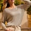 Sosandar Metallic Slouch Jumper -Fashion Women K59994s