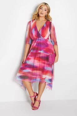 Yours Curve London Wrap Mesh Dress