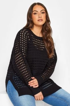 Yours Curve Asymetrical Mesh Jumper