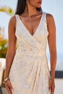 Sosandar Scattered Sequin Wrap Dress -Fashion Women K62824s4