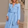 Sosandar Lightweight Fit N Flare Denim Dress -Fashion Women K62826s