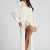 Loungeable Long Length Satin Robe -Fashion Women K64024s