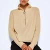 NOISY MAY Cosy Quarter Zip Knitted Jumper -Fashion Women L60711s