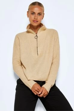NOISY MAY Cosy Quarter Zip Knitted Jumper