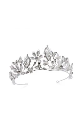 Ivory & Co Aubrey Crystal Floral Enamelled Tiara