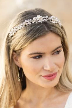 Ivory & Co Oriana Crystal And Pearl Floral Enamelled Band -Fashion Women L66116s3