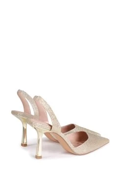 Linzi Fenella Glitter Sling Back Court Style Heel With Chrome Heel -Fashion Women L94827s4