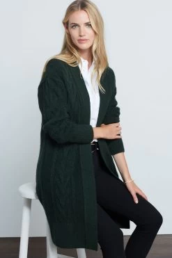 Next Khaki Green Cosy Cable Cardigan