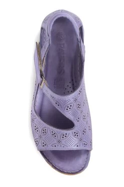 Pavers Purple Leather Flat Sandals -Fashion Women M41245s4