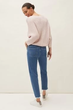 Phase Eight Blue Petra Raw Hem Straight Jeans -Fashion Women M42371s3