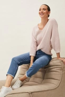 Phase Eight Blue Petra Raw Hem Straight Jeans -Fashion Women M42371s4