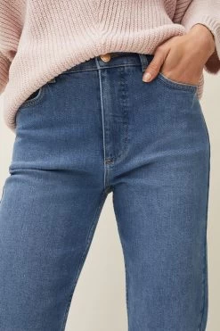 Phase Eight Blue Petra Raw Hem Straight Jeans -Fashion Women M42371s5